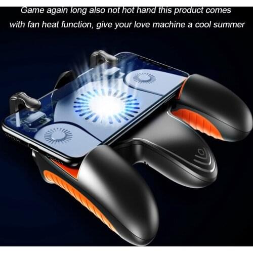 PUBG Mobile Game Controller Joystick with Cooler Fan Mobile Phone Game Button Smart Phone Metal Game Trigger L1 R1 Shooter