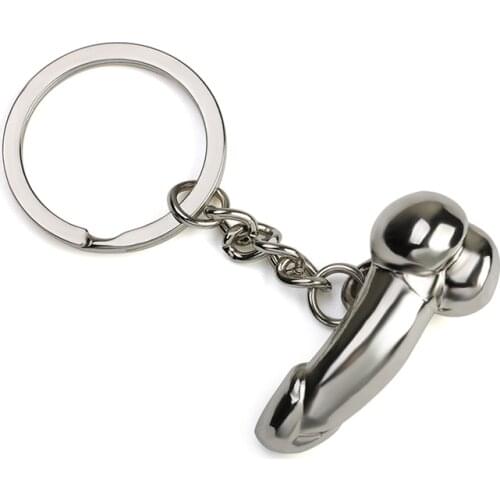 Male Genitalia Key Chain for Lovers Metal Sexy Dick Penis Keyring Individual Keychains Woman Gifts Man Cock Car Key Ring Holder