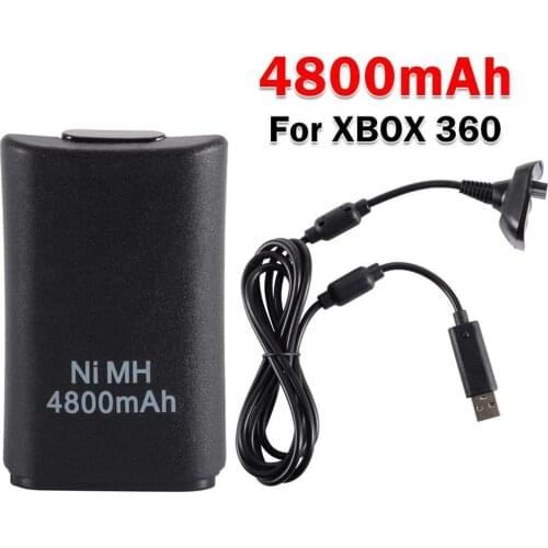 2 in 1 Battery Pack Charging Cable USB Set For XBOX 360 Wireless Game Controller Rechargeable Battery With USB Charger Cable