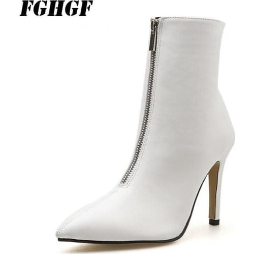 Package mail The new Stiletto heels boot fashion leisure temperament sweet sexy work Concise wind Female boot