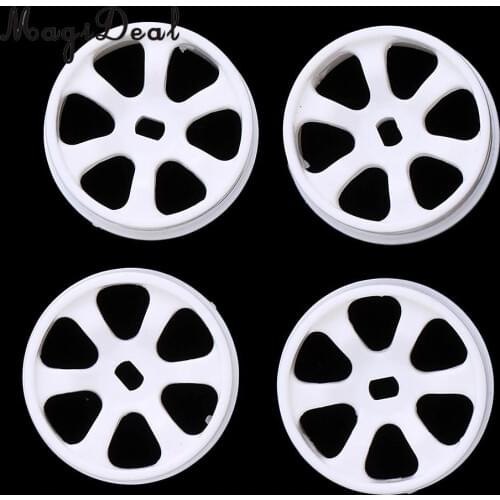 MagiDeal 4Pcs Plastic White Wheel Rim for WLtoys K969 K989 P929 1/28 RC Drift Car Spare DIY Parts