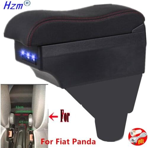 For Fiat Panda armrest box For FIAT PANDA II armrest box cup holder USB interface interior car-styling