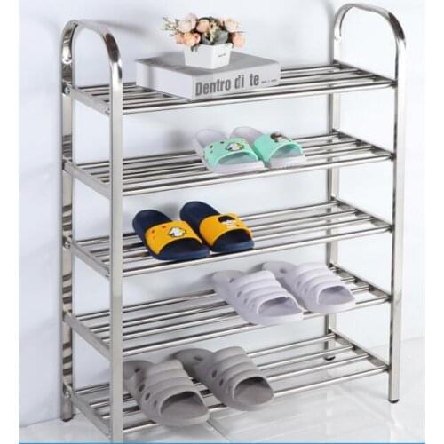 Shoes Rack Stainless Steel Standing Shoes Shelf Rack Footwear Shoe Storage Bedroom Livingroom Shoes Cabinet Home Organizer