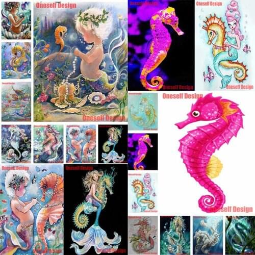 Christmas gifts mosaic diamond 5d beaded embroidery full square/round Seahorse picture of rhinestones Seahorse decoration home