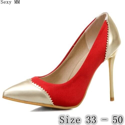 High Heels Women Pumps High Heel Shoes Stiletto Woman Party Shoes Kitten Heels Plus Size 33 - 40 41 42 43 44 45 46 47 48 49 50