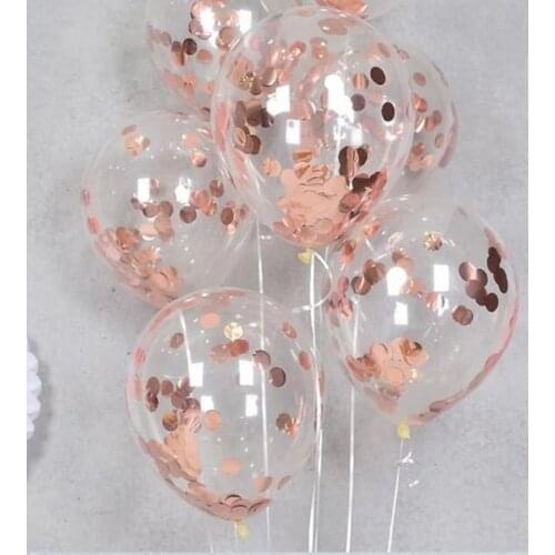 Rose Gold Confetti Balloons Latex Confetti Balloon Happy Birthday Baloon Wedding Decoration Ballon Event Party Supplies