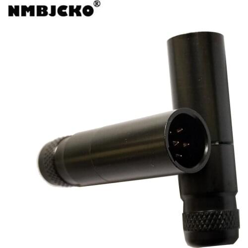 High quality black 1pcs/lot mini xlr male 5pin Audio Mic connector with Steel Shell 106B