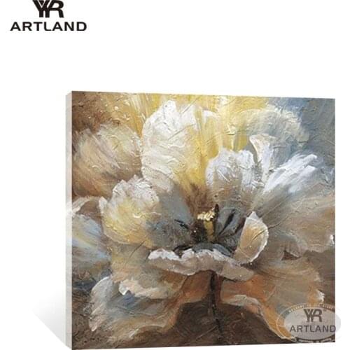 YYR-ARTLAND Beautiful flowers Pure Hand painted abstract oil painting on canvas wall art picture for home living room backdrop