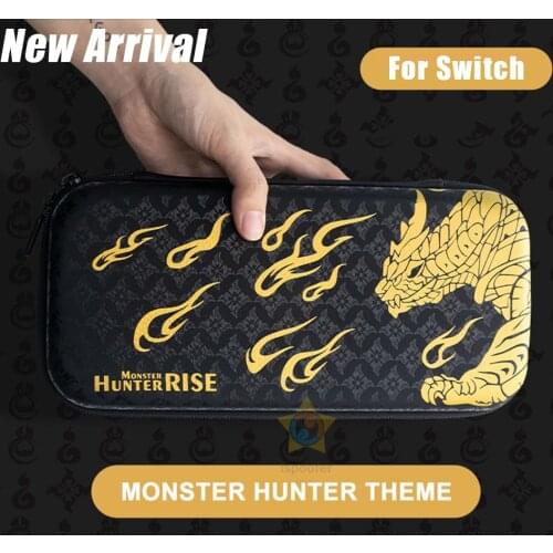 Monster-Hunter RISE Theme Protective Storage Bag for Nintendo Switch Console Waterproof Travel Carry Case for Nintendo Switch NS