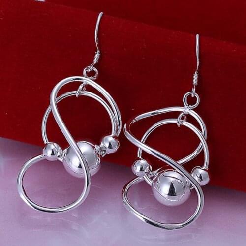 Fashion jewelry Earring For Women, Plated Earrings Bean Earrings E071 /TZYBJOHC DTKLNOVJ silver color