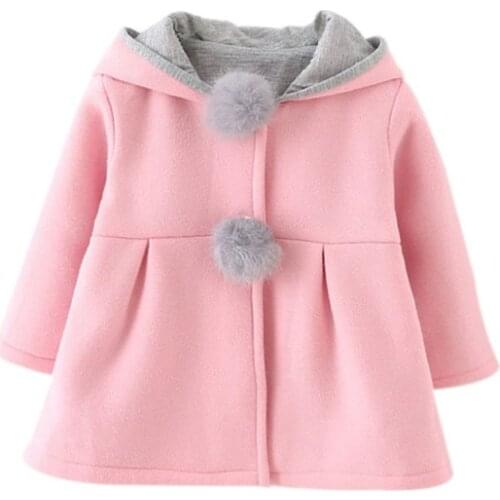 2019 Winter Spring Baby Girls Long Sleeve Coat Jacket Rabbit Ear Hoodie Casual Outerwear Boy Leisure Sports Skiing Down Jacket