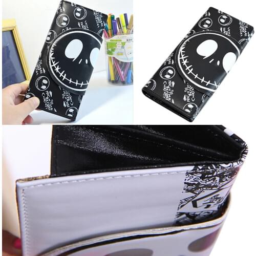 1pcs Skull PU Leather Clutch Wallet Long PU Card Holder Purse Wallet