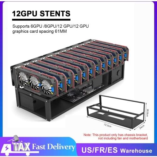 12 GPU 6/8 GPU Transfer Mining Rack Open-pit Mining Machine Case Frame Miner Coin Ring Support Bracket Holder Support for 6/8GPU