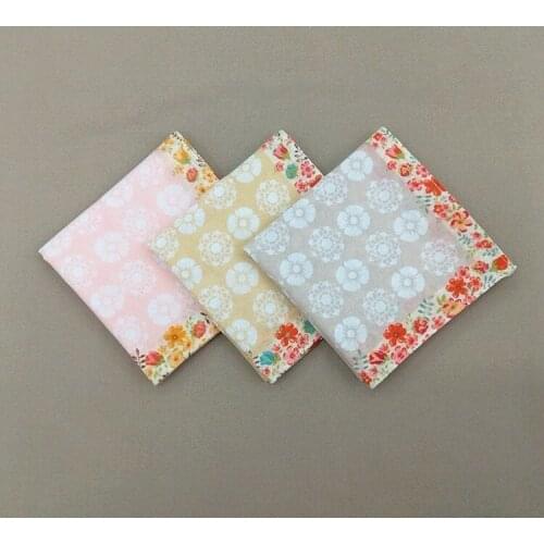 12PCS 43 * 43CM 60s Japan Korea Handkerchief Cotton Print Lady Bandana Fresh Handkerchief
