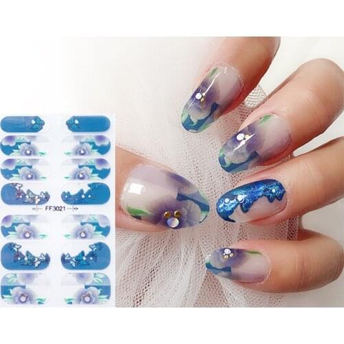 14 Tips/Sheet Watercolor Style Colorful Nail Stickers Nail Stickers Adhesive Self Adhesive Nail Sticker Nail Art Stickers