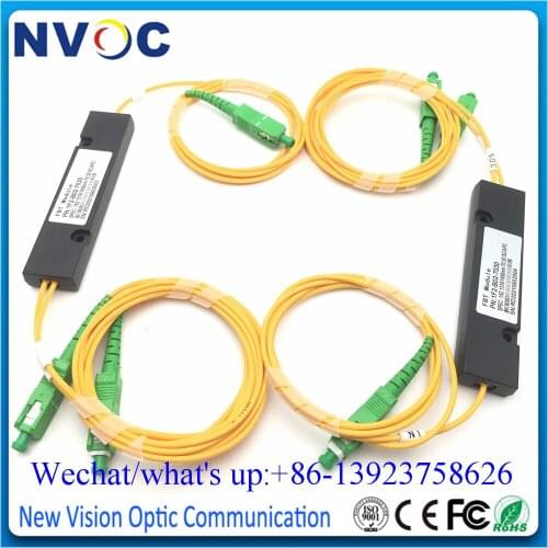 2Pcs 30/70 1X2 FBT1310/1550nm SC/FC/ST/LCAPC Fiber Optic 2Way PLC Splitter Coupler Connector,SM,DW,2.0/3.0mm,1M,ABS Box 90*20*10