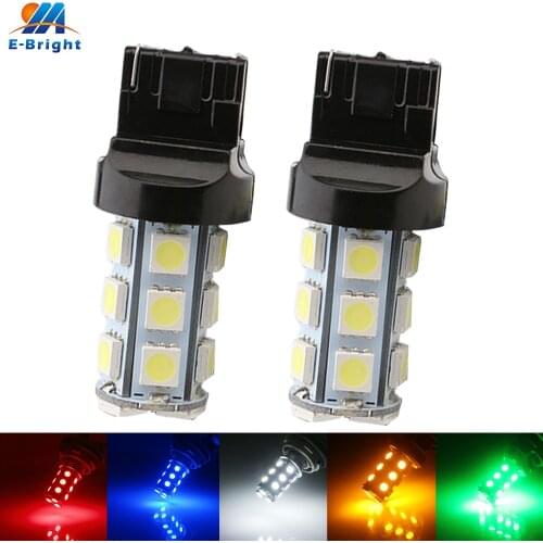 2pcs DC12V 7440 T20 18 SMD 5050 LED Bulb Lamp Indicator Turn Signal Reverse Tail Lights Car Light White Red Yellow Green Amber