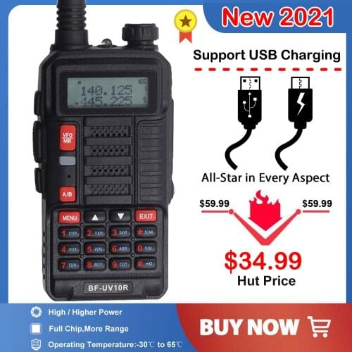 2021 Walkie Talkie Long Range 30KM UHF VHF Baofeng UV-10R Ham CB Two Way Radio Station Transceiver USB Charging Baofeng BF UV10R