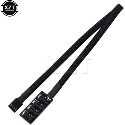 High Quality 1 Female to 4 Male 4Pin Socket Fan Hub Splitter Cable Host Case PC Cooler Fan Power Cable for 3Pin&4Pin PWM fan