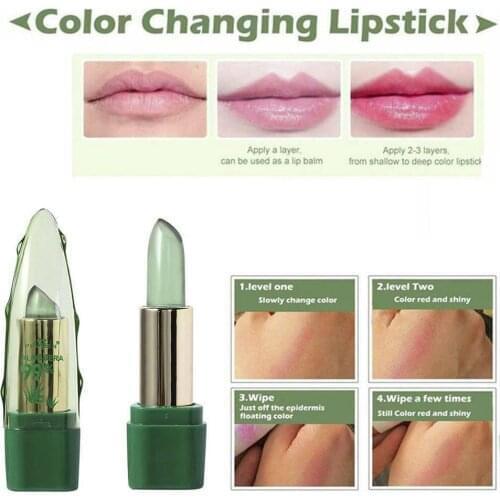 Aloe Gel Chameleon Jelly Lipstick Plant Temperature Vera Balm Lip Jelly Gel Lipstick Aloe Coloring Change N4U6