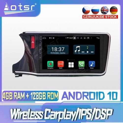 Android 10 PX6 128G For HONDA CITY 2014 - 2020 Car CD DVD GPS Navigation Auto Radio Stereo Video Multimedia Player HeadUnit 2din