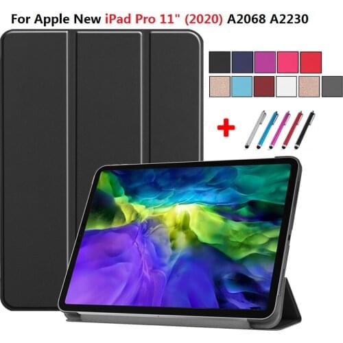 For New iPad Pro 11 2020 Case Tri-Fold Stand Funda For iPad Pro 2020 Case 11'' Auto Sleep/Wake Tablet Protect Cover A2068 A2230
