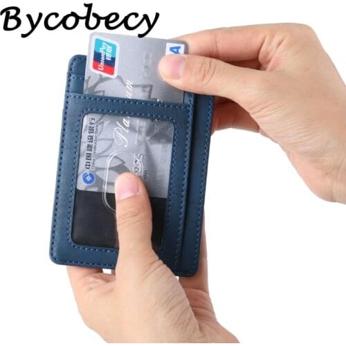 BycobecyCredit CardHolder Case Travel Purse RFID Bank Card Leather Man Wallet For Women Slim Protection Anti-Magnetic Sleeve Bag