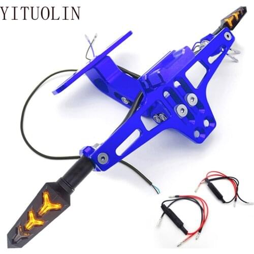 Motorcycle License Plate Holder LED Turn Signal Lamp For SUZUKI SAMURAI GIXXER GSR 750 GSXR 1000 K8 GSX S750 GSX 600F KATANA