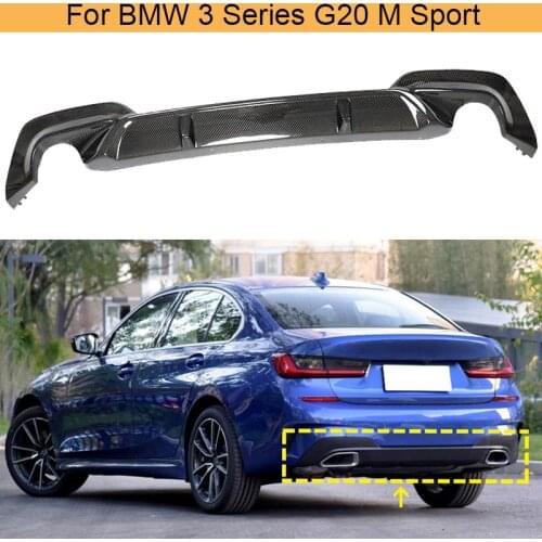 Carbon Fiber Rear Bumper Diffuser Lip Spoiler for BMW 3 Series G20 M Sport 2019 2020 Car Rear Bumper Diffuser Lip Chin Spoiler