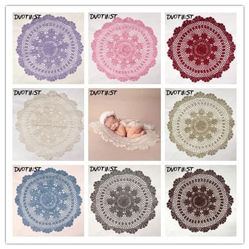 Dvotinst Newborn Hallow Cotton Round Blanket Basket Baby Photography Props Fotografia Accessories Studio Shooting Photo Props