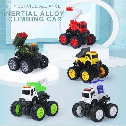 5 Styles Mini Alloy Vehicle Model Toys Inertia Metal Engineering Car Simulated Diecasts Trucks for Kids Birthday Christmas Gift