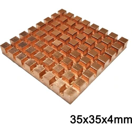 Pure Copper Heat Sink Adhesive Back Cooling For VGA DDR MOS GPU IC Chipset Radiator Cooler Heatsink 35x35x4mm