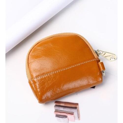 First Layer Leather Clutch Bag Womens Multifunctional Coin Purse Creative Zipper Key Storage Bag Leather Mini Clutch Bag