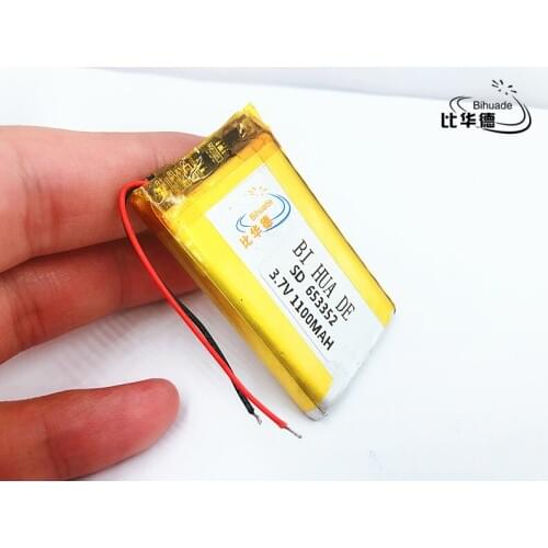 Li-po 3.7V 1100mAh 653352 Lithium Polymer Li-Po li ion Rechargeable Battery cells For Mp3 MP4 MP5 GPS