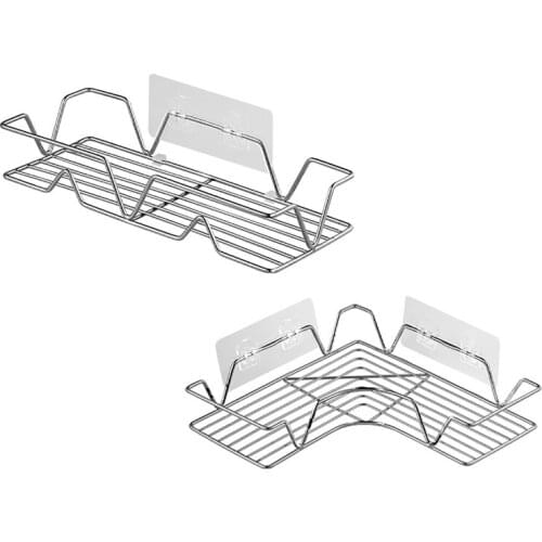 Bathroom Storage Wall Hanging Shower Organizer Corner Triangle Rectangle Storage Shelves for Cosmetic Shampoo Shower Gel Rack