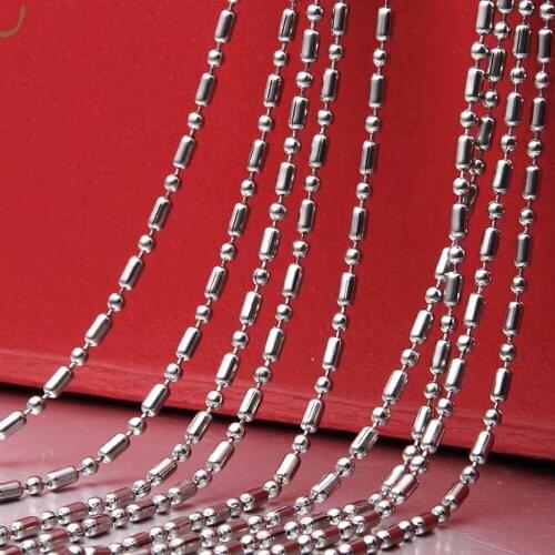 Custom 316L Stainless Steel Necklace High Quality Silver Color Jewelry Chain Fashion Women and Men Bamboo Chain Necklace
