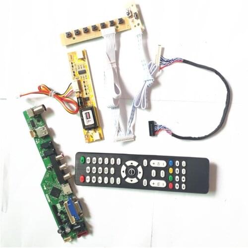 For M185XW01 V0 V1 LCD monitor HDMI-Compatible VGA USB AV RF T.V53 drive board LVDS 2CCFL 30Pin keyboard+Remote+Inverter