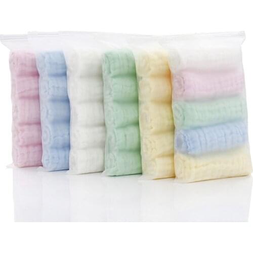 5pcs/lot Muslin 6 layers Cotton Soft Baby Towels Baby Face Towel Handkerchief Bathing Feeding Face Washcloth Wipe burp cloths