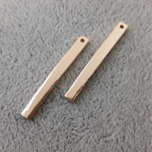 Blank unfinished alloy rectangular crafts supplies Laser-marking DIY accessories bracelet charms Stamp Initial Pendent Jewelry