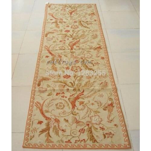 Style Luxury Needle Point Hand-woven Carpet Various Flower Decorative Needlepoint Sofa Floor Use Antique Wool Rug Carpet