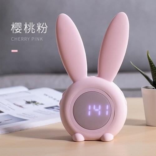 Smart Cute Rabbit Small Night Light Alarm Clock Led Night Wake Up Light Novelty Alarm Clock Unique Living Room Decoration II50NZ