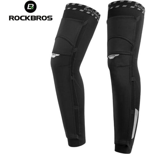 ROCKBROS Cycling Winter Knee Pad Windproof Thermal Kneepad Leg Protector for Motorbike Scooter Bike Arm Leg Warmers Legging