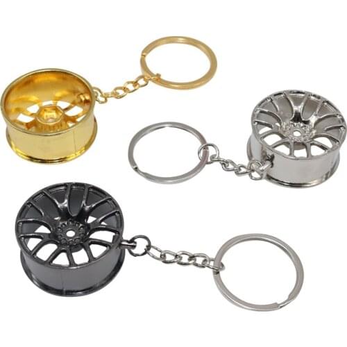 1 Pcs Key ring car wheel Charm keychain Car decoration pendant Decorative pendant for car modification beauty car