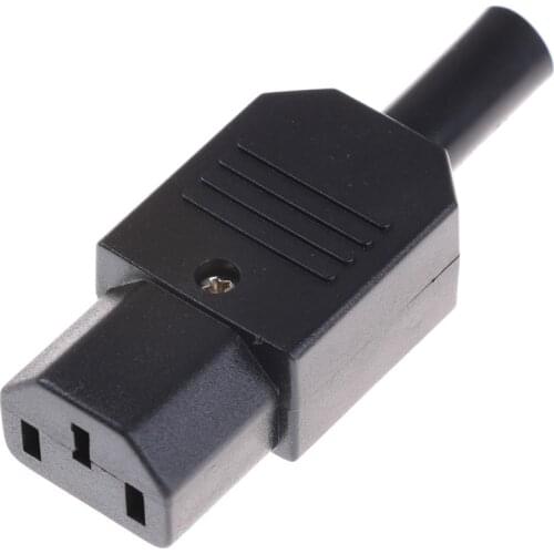 1pc IEC 320 C13 Female Plug Adapter 3pin Socket Power Cord Rewirable Connector