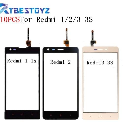 10PCS/lot Touch Screen Digitizer Sensor Outer Glass Lens Panel For Xiaomi Redmi 1 1s 2 3 3s Pro