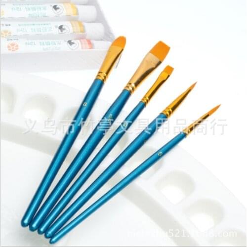 10Pcs Artists Paint Nylon Hair Brush Set Acrylic Watercolor Round Pointed girl Tip Nail Art Brush Fit For Learner DHL 200sets