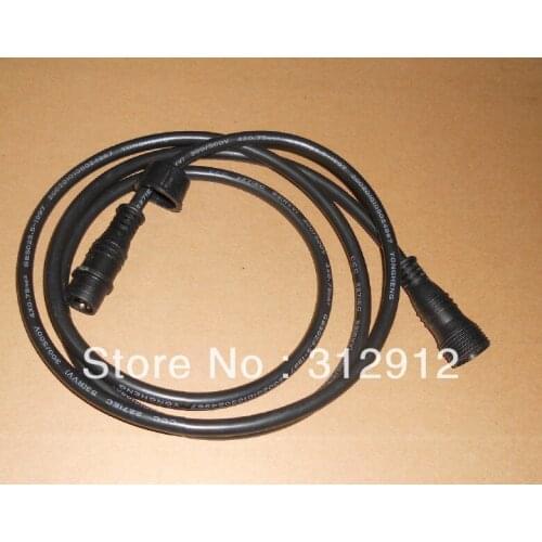 3 core 1.5m long waterproof extention cable male and female;black color: the male connects diameter:15mm