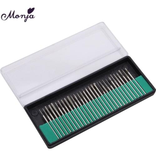 Monja 30Pcs Nail Art UV Gel Removal Sanding Rotary Burr Grinding Alloy Drill Bit Buffing Electric Machine Manicure Pedicure Tool