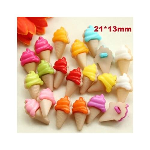 50pcs/lot Cartoon Ice Cream Shape Button Sewing Plastic Bulk Button Scrapbooking Decorative Crafts (SS-684-927)