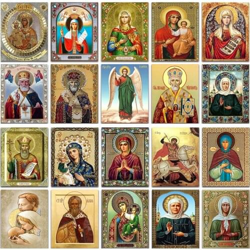 5D DIY Diamond Painting Cross Stitch Full Square Round Picture Religion Icon 5d Diamond Embroidery Mosaic New Year Decoration Gi